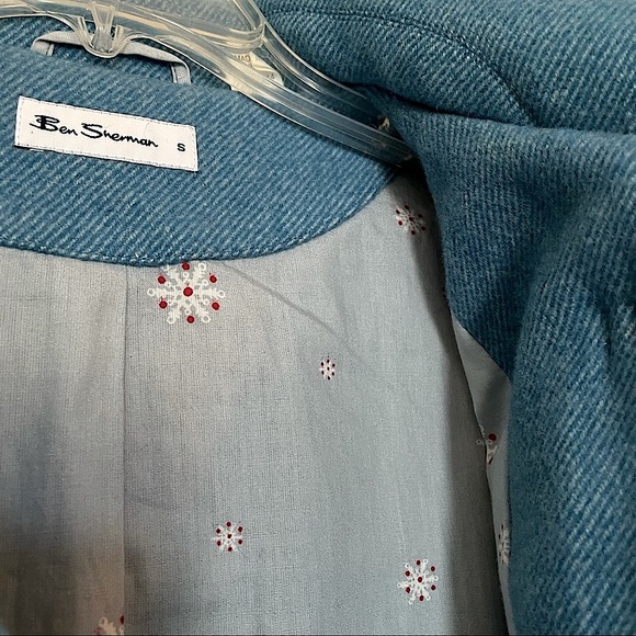 Ben Sherman Blue Wool Blend Coat Size S - Picture 7 of 16